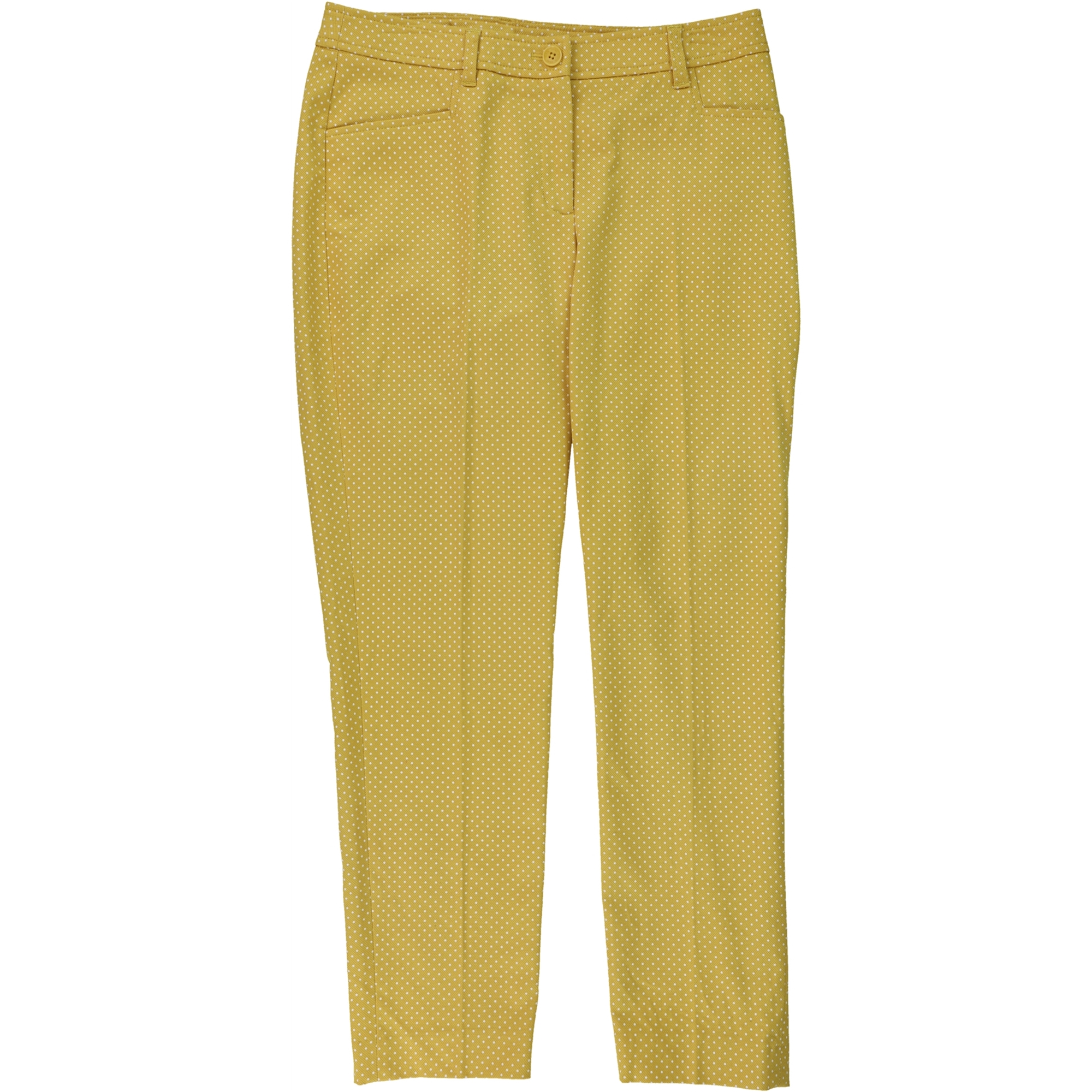 Anne Klein Womens Dot Casual Trouser Pants, Yellow, 4